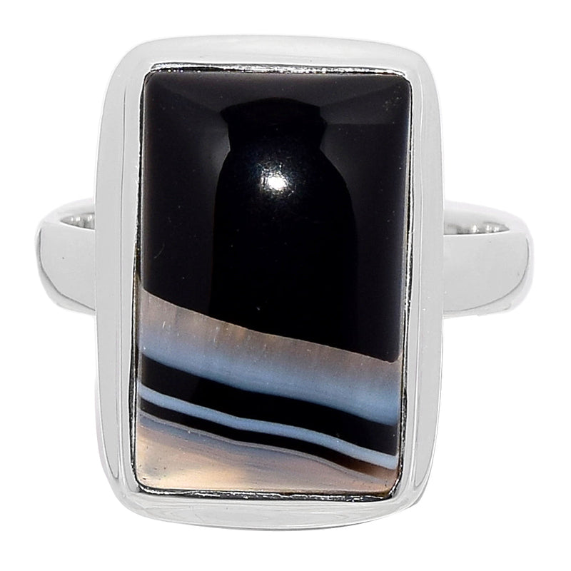 Black Banded Agate Ring - BBAR952