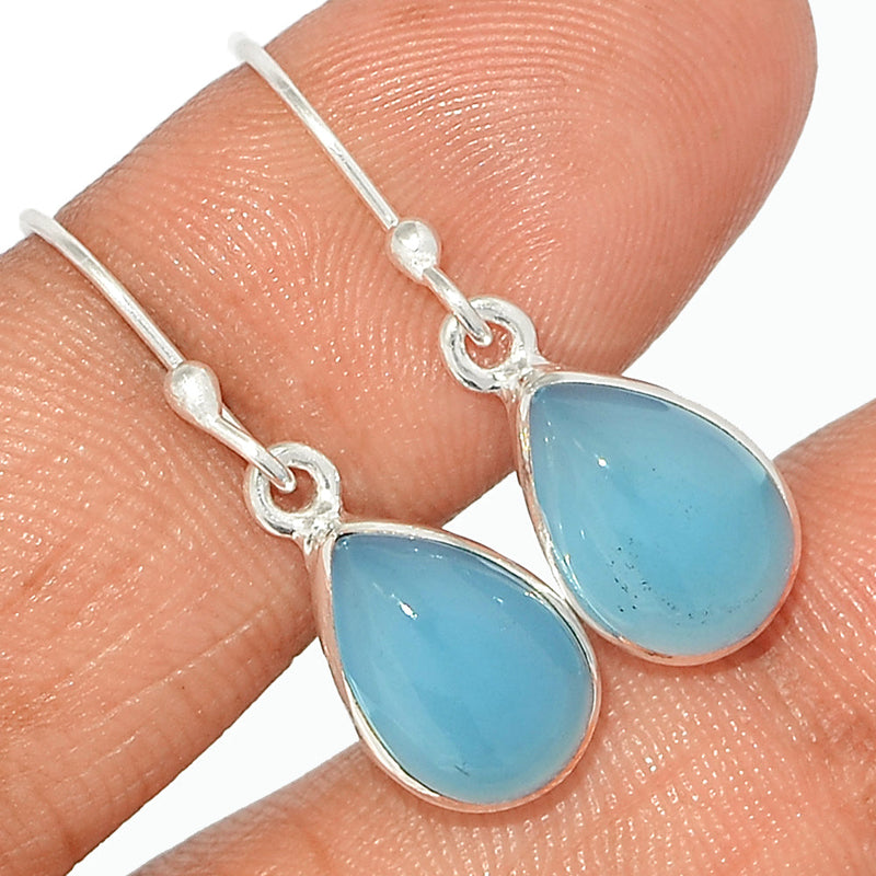 1.1" Blue Chalcedony Earrings - BCDE407