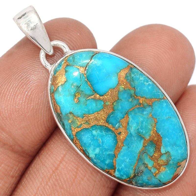 1.6" Blue Copper Turquoise Pendants - BCTP1436