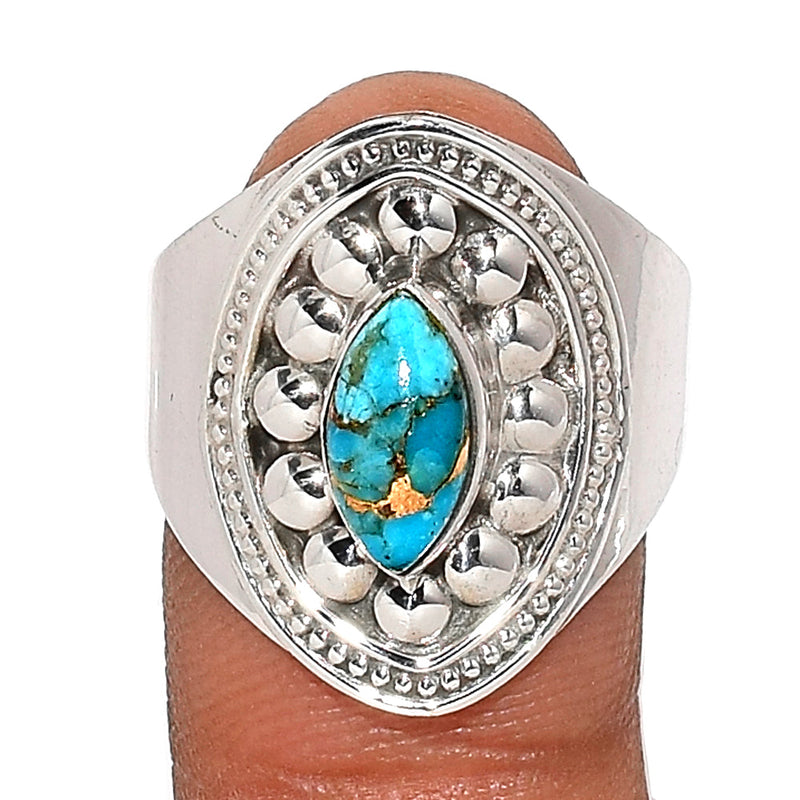 Fine Filigree - Blue Copper Turquoise Ring - BCTR1625