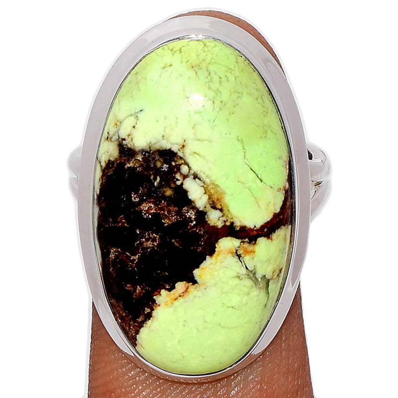 Boulder Lemon Chrysoprase Ring - BDLR16