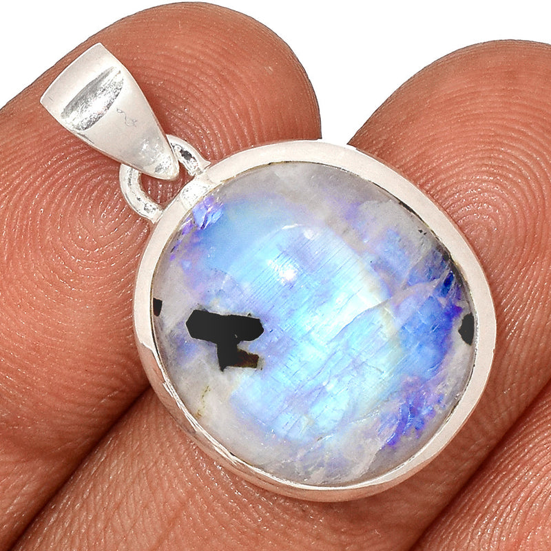 1.2" Blue Fire Rainbow Moonstone Pendants - BFMP2246