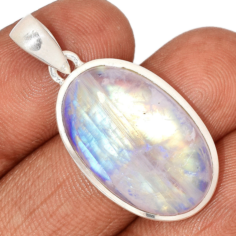 1.5" Blue Fire Rainbow Moonstone Pendants - BFMP2270