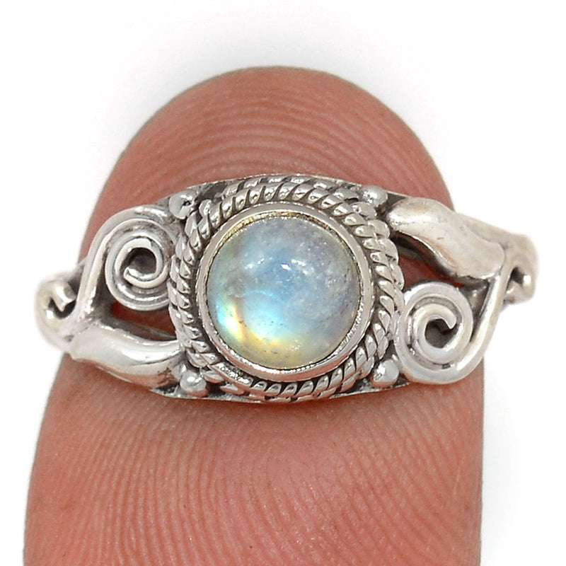 Small Filigree - Blue Fire Moonstone Ring - BFMR4132