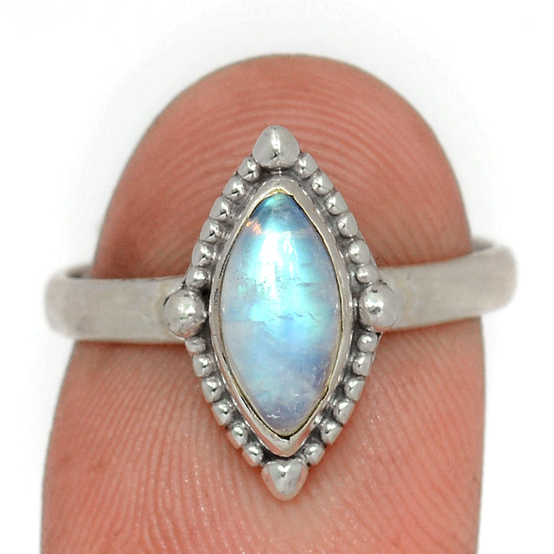 Small Filigree - Blue Fire Moonstone Ring - BFMR4144