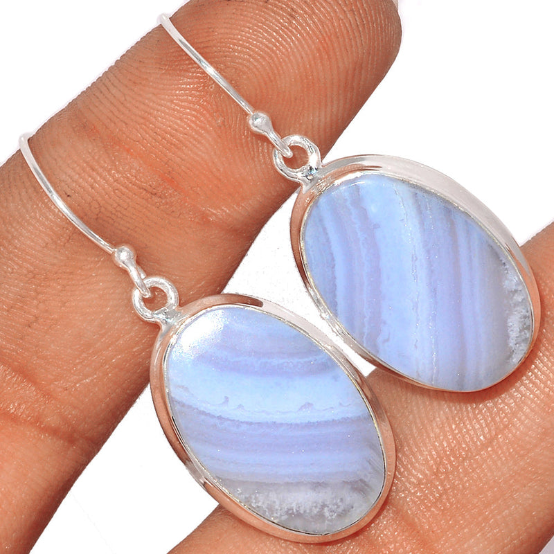 1.6" Blue Lace Agate Earrings - BLAE760