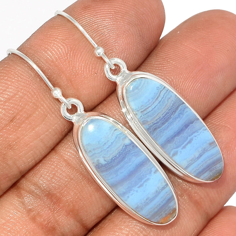 1.7" Blue Lace Agate Earrings - BLAE886