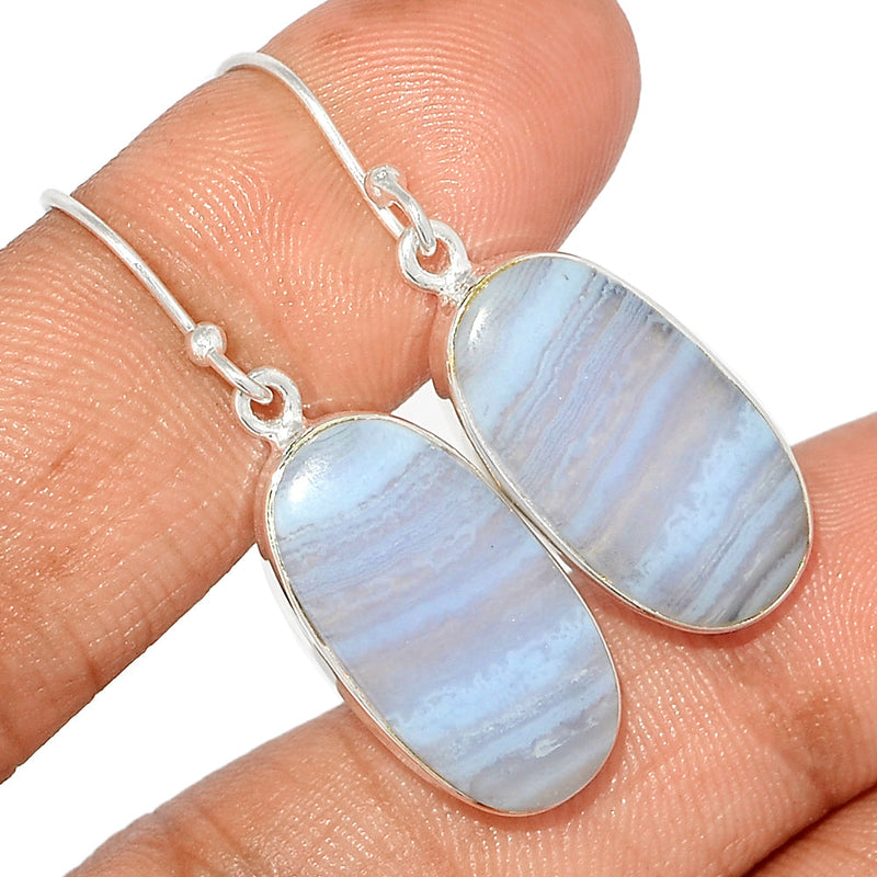 1.6" Blue Lace Agate Earrings - BLAE892