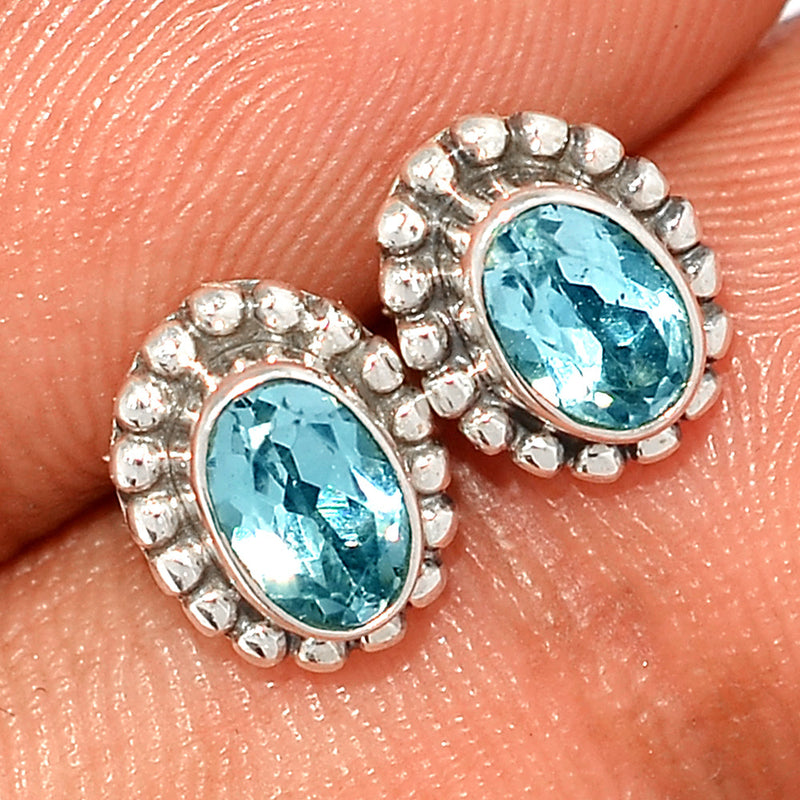 Small Filigree - Blue Topaz Studs - BLTS547