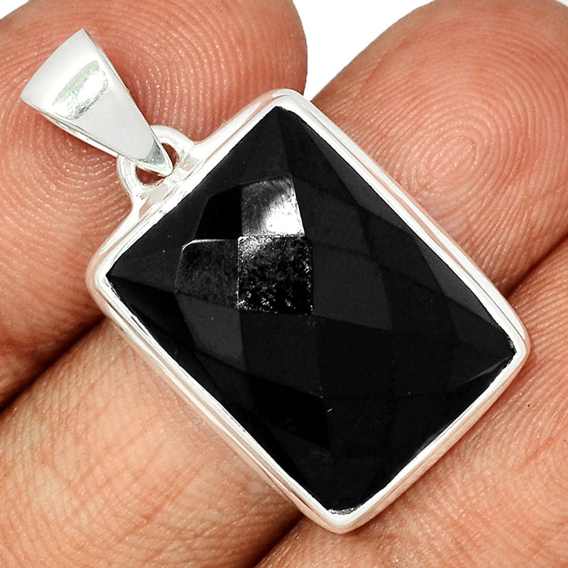 1.3" Black Onyx Faceted Pendants - BOFP1123