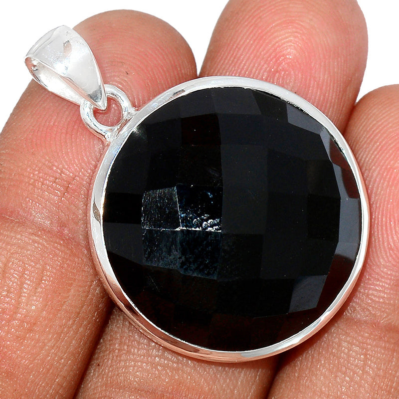 1.5" Black Onyx Faceted Pendants - BOFP1158