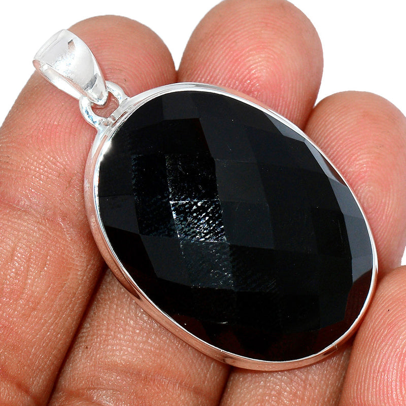 1.8" Black Onyx Faceted Pendants - BOFP1165