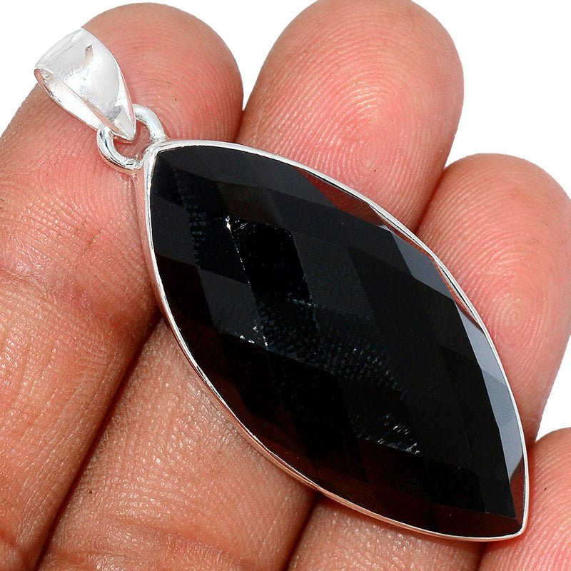 2" Black Onyx Faceted Pendants - BOFP1168