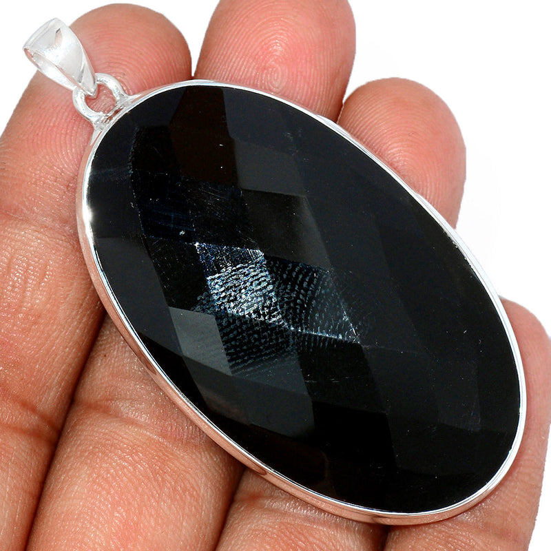 2.5" Black Onyx Faceted Pendants - BOFP1186