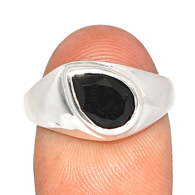 Solid - Black Onyx Faceted Ring - BOFR1317