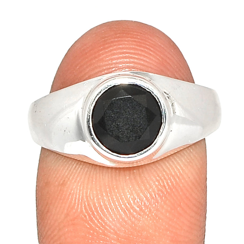 Solid - Black Onyx Faceted Ring - BOFR1320