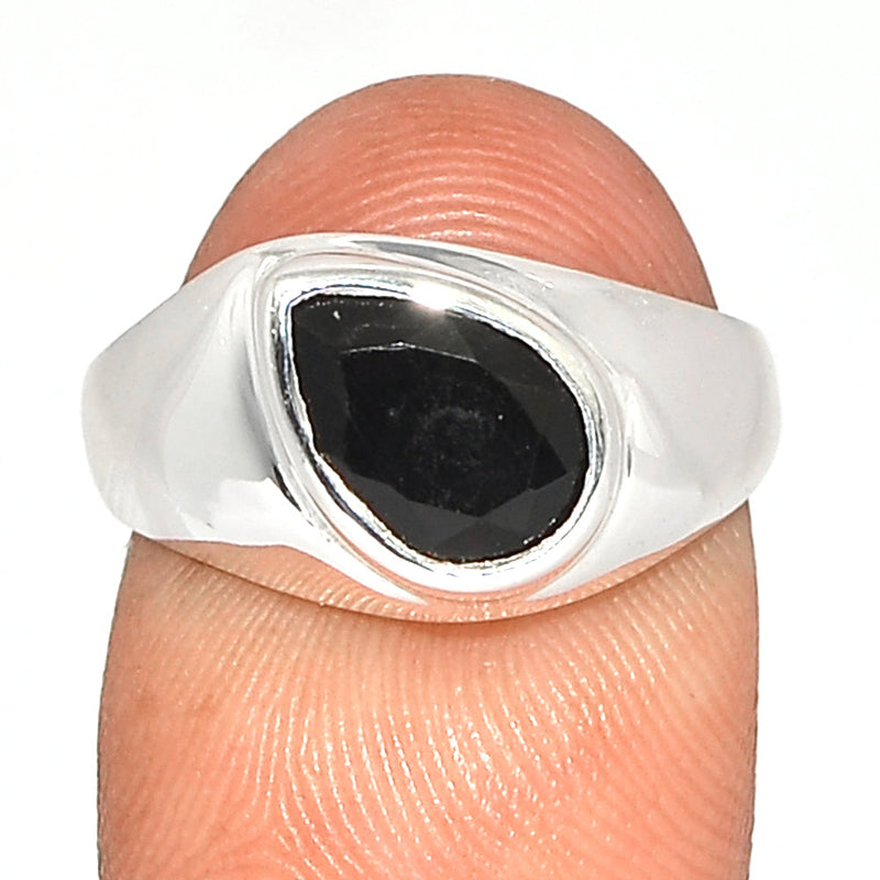 Solid - Black Onyx Faceted Ring - BOFR1321