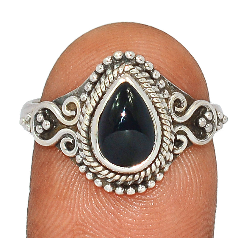 Small Filigree - Black Onyx Ring - BOXR3007