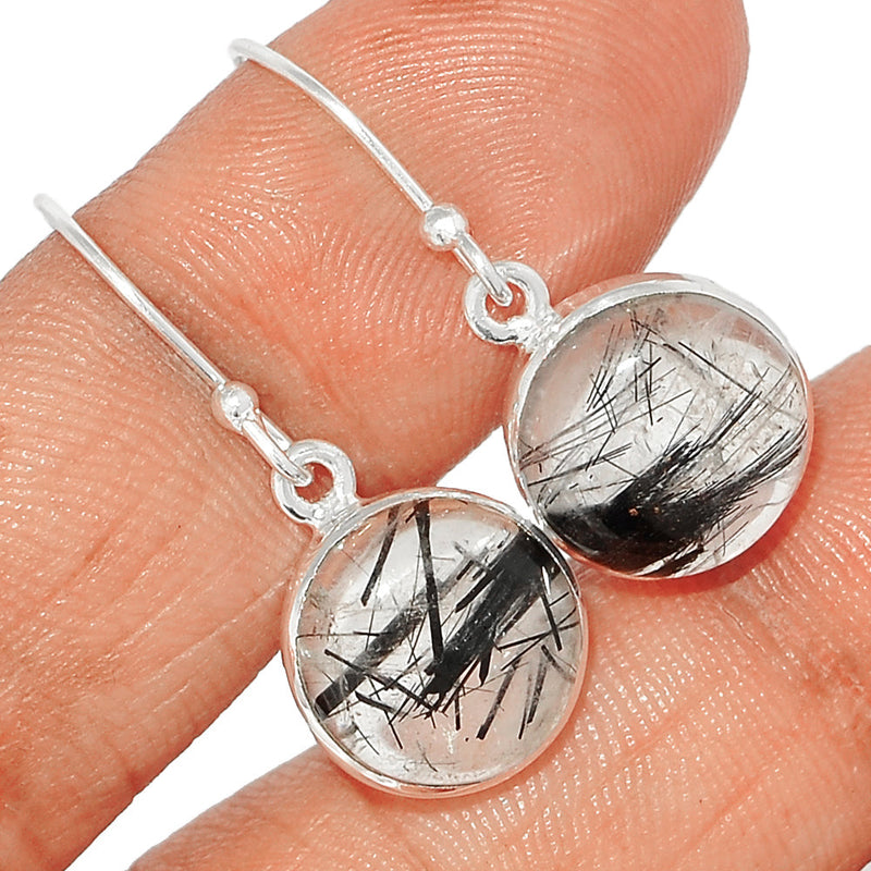 1.2" Black Rutilated Quartz Earrings - BRUE690