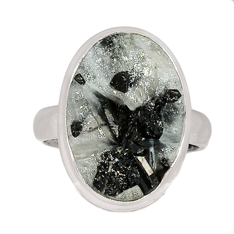 Black Tourmaline In Quartz Ring - BTIR125