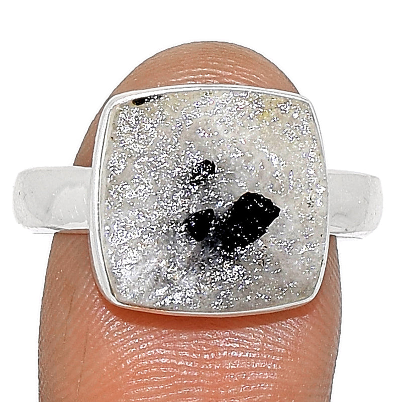 Black Tourmaline In Quartz Rough Ring - BTIR42