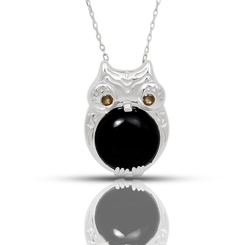 Black Onyx With Smokey Quartz Necklace - CNE1007BO Catalogue