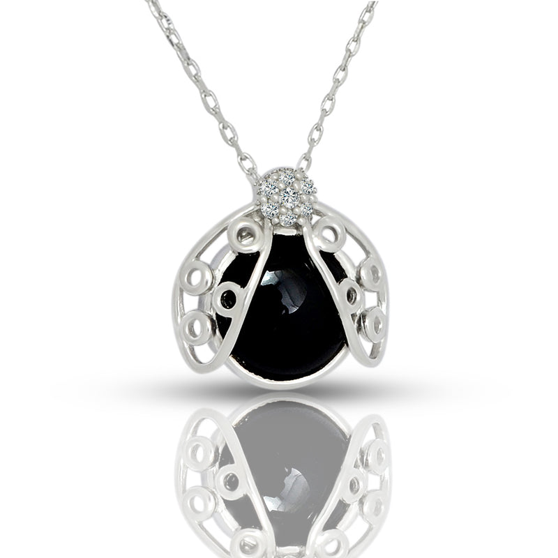 Black Onyx With CZ Necklace - CNE1004BO Catalogue