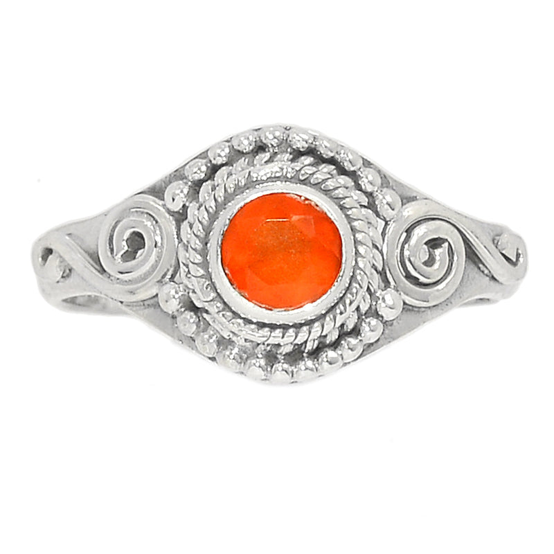 Small Filigree - Carnelian Faceted Ring - CRFR314