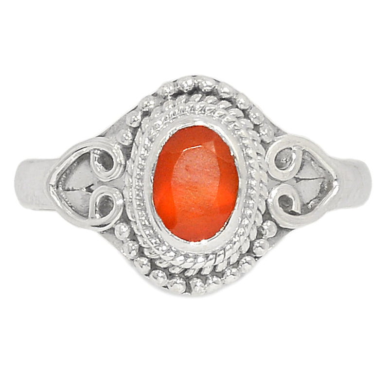 Small Filigree - Carnelian Faceted Ring - CRFR317