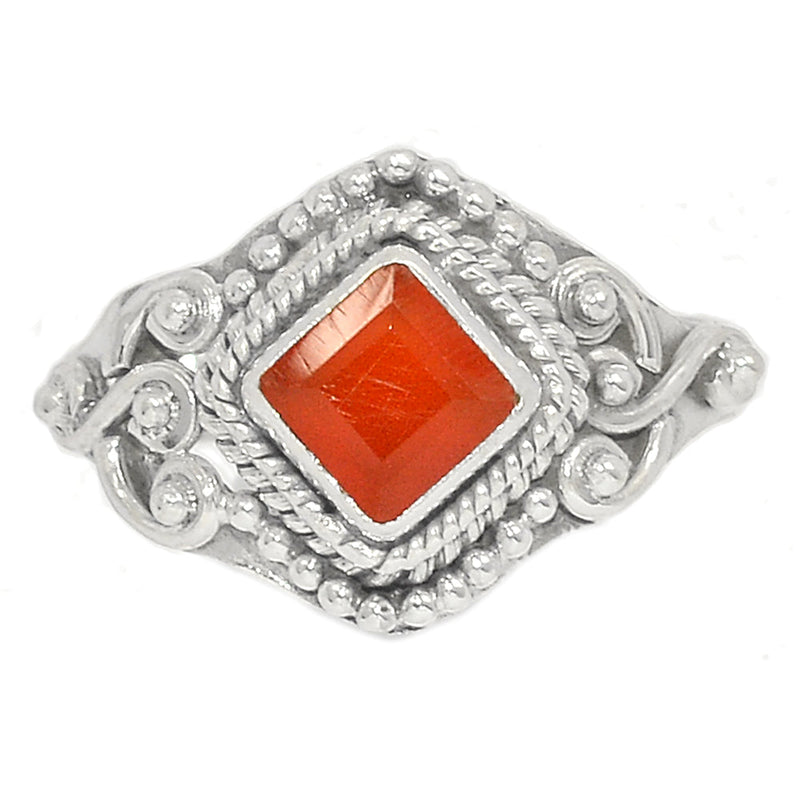 Small Filigree - Carnelian Faceted Ring - CRFR318