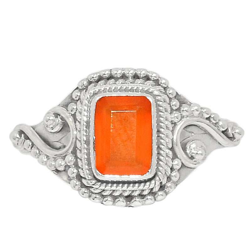 Small Filigree - Carnelian Faceted Ring - CRFR319