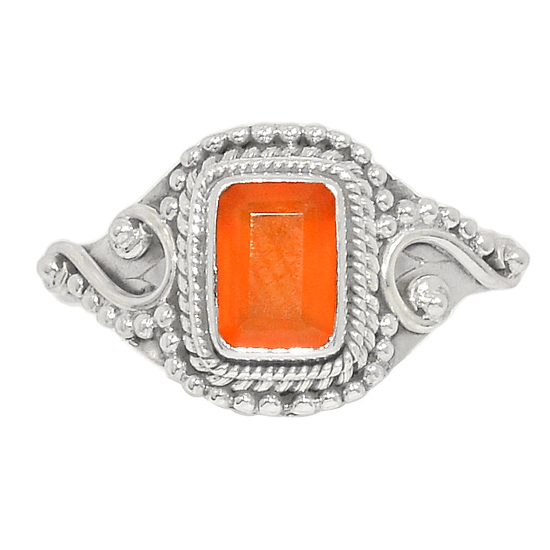 Small Filigree - Carnelian Faceted Ring - CRFR320