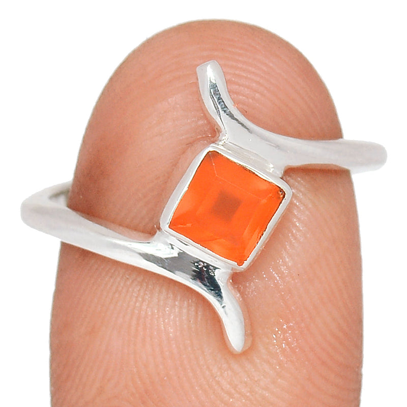 Small Plain - Carnelian Faceted Ring - CRFR328