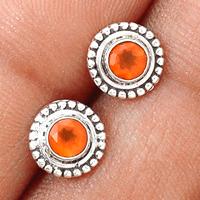 Faceted Carnelian Studs - CRFS101