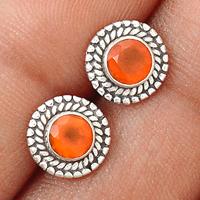 Faceted Carnelian Studs - CRFS108