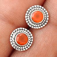 Faceted Carnelian Studs - CRFS110