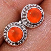 Faceted Carnelian Studs - CRFS145