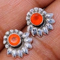 Faceted Carnelian Studs - CRFS161