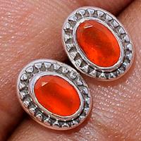 Faceted Carnelian Studs - CRFS163