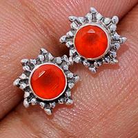 Faceted Carnelian Studs - CRFS165