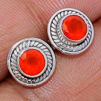 Faceted Carnelian Studs - CRFS173