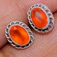 Faceted Carnelian Studs - CRFS174