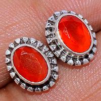 Faceted Carnelian Studs - CRFS179