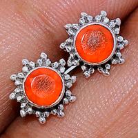 Faceted Carnelian Studs - CRFS180