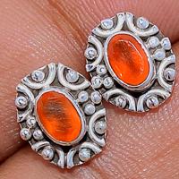 Faceted Carnelian Studs - CRFS183