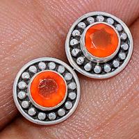 Faceted Carnelian Studs - CRFS186