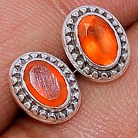 Faceted Carnelian Studs - CRFS189