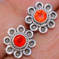 Faceted Carnelian Studs - CRFS193