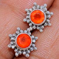 Faceted Carnelian Studs - CRFS195