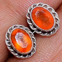 Faceted Carnelian Studs - CRFS197